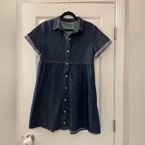 Casual Denim Button-Up Mini Dress